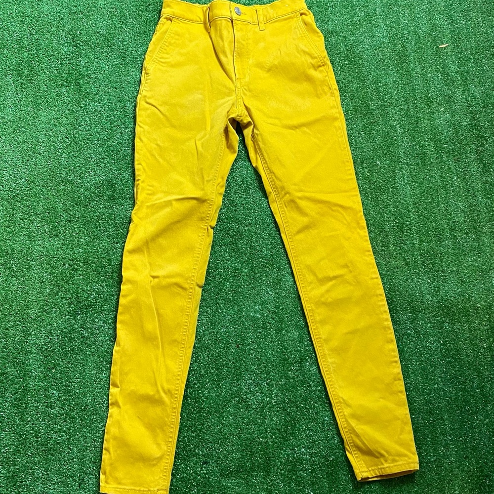 Express Yellow Mustard High Rise Leggings